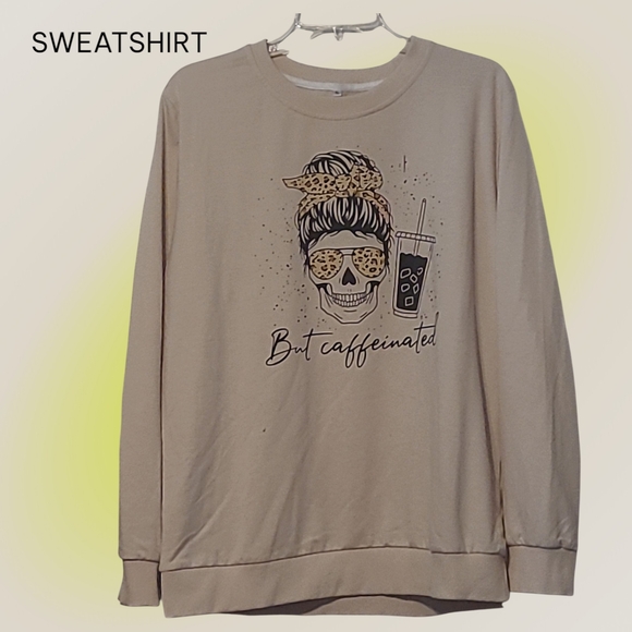 The Unbranded Brand Tops - Tan Crewneck Sweater Relaxed Fit Cotton Blend